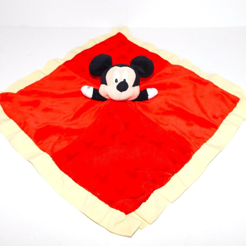 Disney Baby Mickey Mouse Red Yellow Plush Security Blanket Lovey nunu Soother